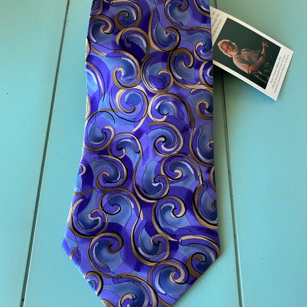 J. Garcia Purple and Gold Swirl Tie